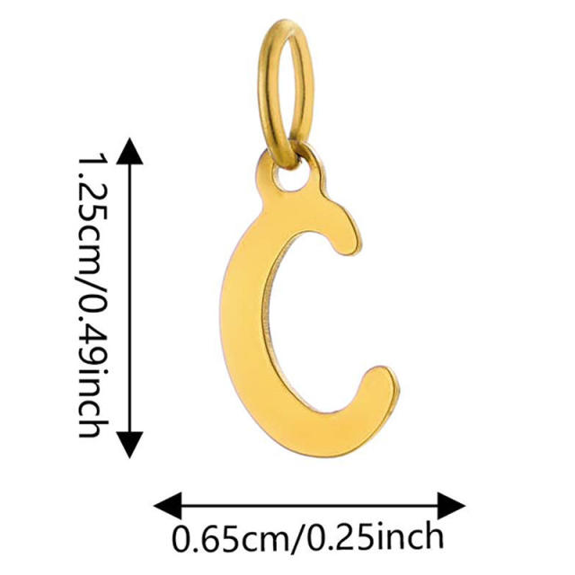 DIY jewelry stainless steel plating 14K gold 26 English letter pendant initial letter pendant