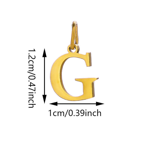 No-fading stainless steel pendant initial letter charm for necklace bracelet jewelry