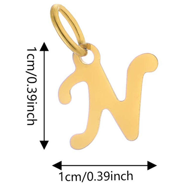DIY jewelry stainless steel plating 14K gold 26 English letter pendant initial letter pendant