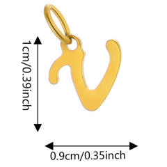 DIY jewelry stainless steel plating 14K gold 26 English letter pendant initial letter pendant