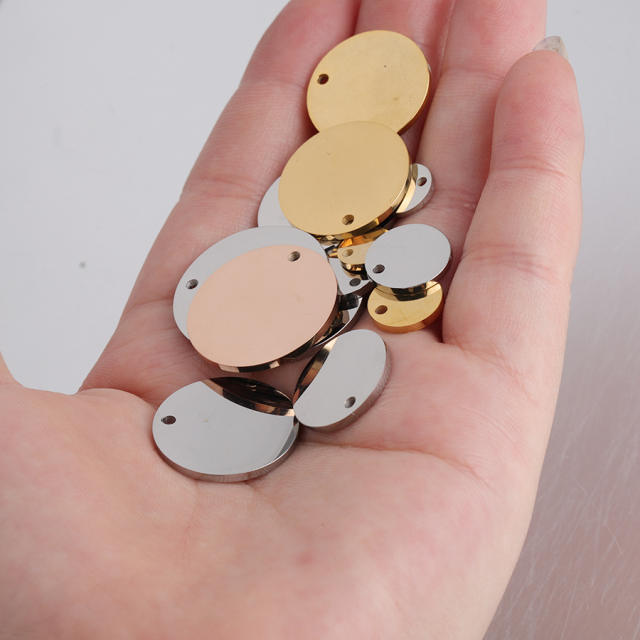 Real Mirror Stainless Steel Jewelry Accessories Diy Round Pendant Engraveable Non-fading Pendant