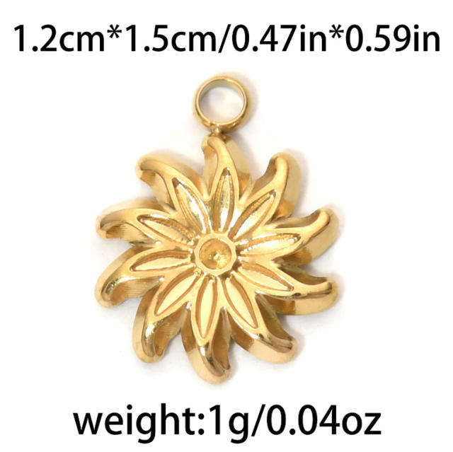 304 stainless steel geometric exquisite small flower sun fishtail gourd star  diy jewelry pendant