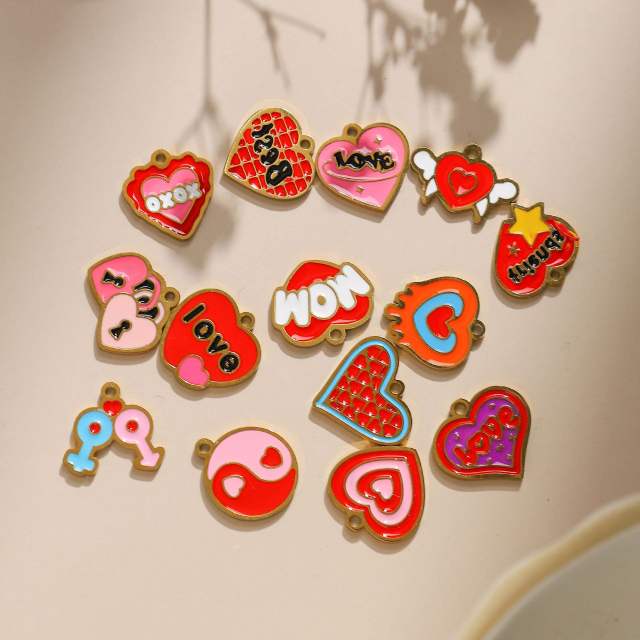 304 Stainless Steel Pink Love Love/MOM mother's Day DIY Accessories Pendant