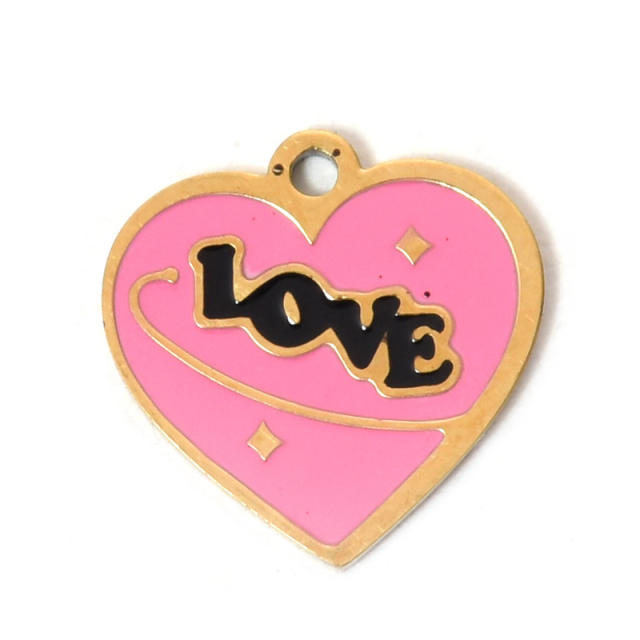 304 Stainless Steel Pink Love Love/MOM mother's Day DIY Accessories Pendant