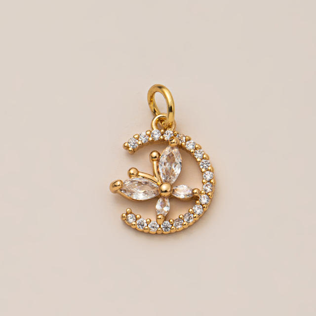 DIY Fruit Butterfly Pendant Necklace Copper Plated 18K Gold