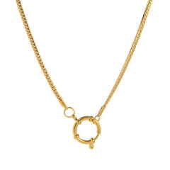 Stainless Steel DIY Pearl Shell Pendant Necklace Vacuum Plating 18K Gold