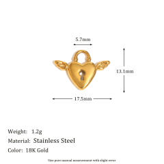 Stainless steel plated 18K gold angel key love jewelry accessories
