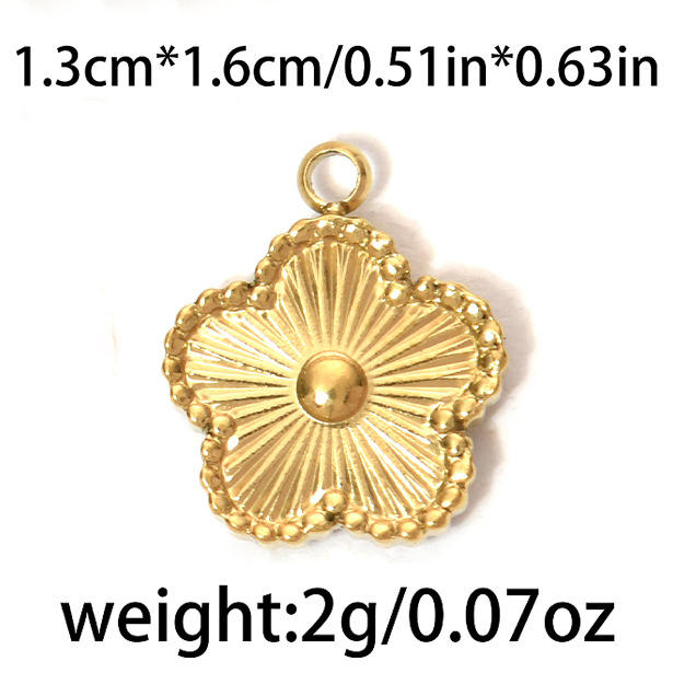 304 stainless steel geometric exquisite small flower sun fishtail gourd star  diy jewelry pendant