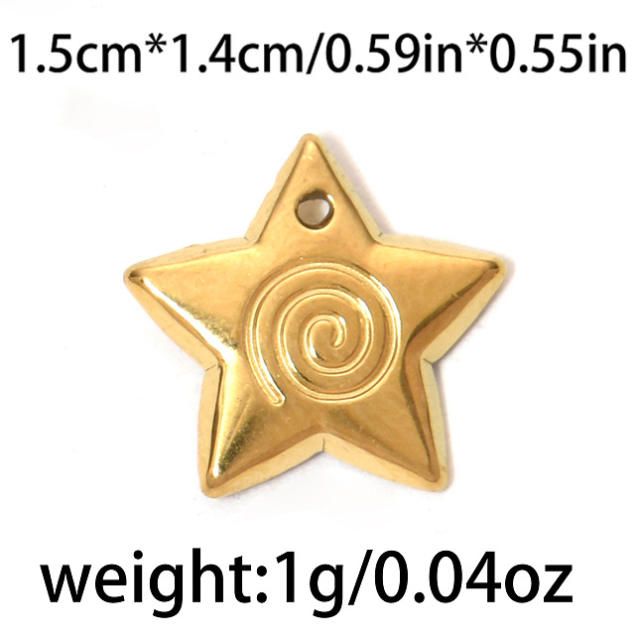 304 stainless steel geometric exquisite small flower sun fishtail gourd star  diy jewelry pendant