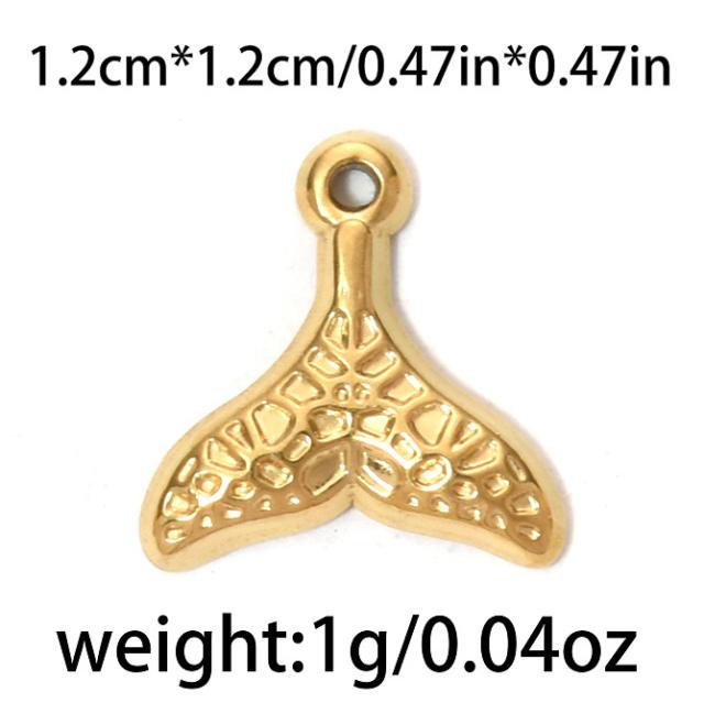 304 stainless steel geometric exquisite small flower sun fishtail gourd star  diy jewelry pendant