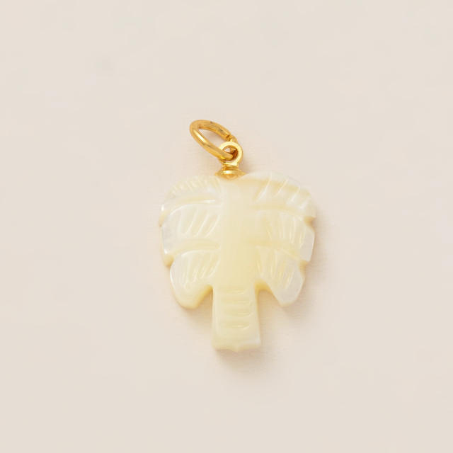 Stainless Steel DIY Pearl Shell Pendant Necklace Vacuum Plating 18K Gold