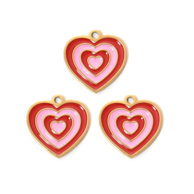 304 Stainless Steel Pink Love Love/MOM mother's Day DIY Accessories Pendant