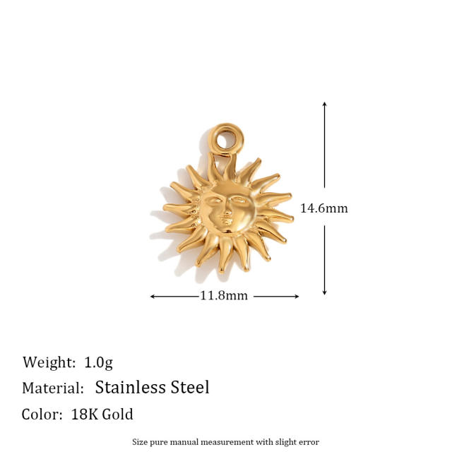 DIY jewelry accessories stainless steel plated 18K gold bow wave pearl pendant