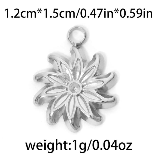 304 stainless steel geometric exquisite small flower sun fishtail gourd star  diy jewelry pendant