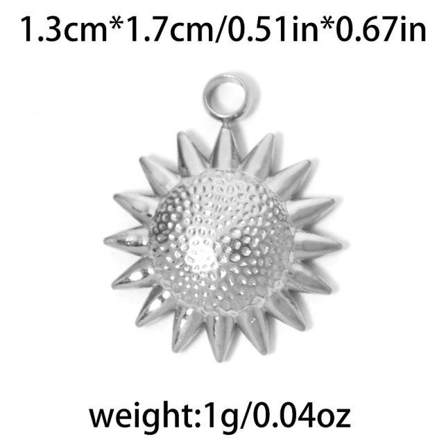 304 stainless steel geometric exquisite small flower sun fishtail gourd star  diy jewelry pendant