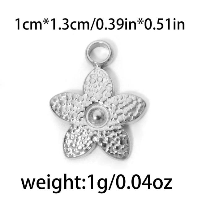 304 stainless steel geometric exquisite small flower sun fishtail gourd star  diy jewelry pendant