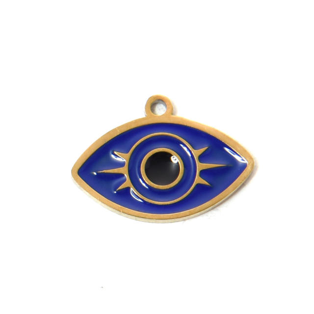 304 Stainless Steel Devil's Eye Oil Drop Palm Pendant DIY Necklace Accessories