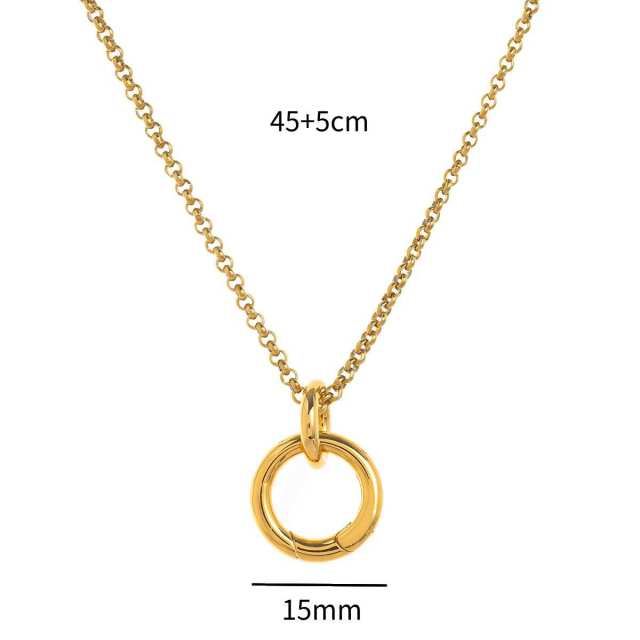 Stainless Steel DIY Pearl Shell Pendant Necklace Vacuum Plating 18K Gold