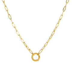 Stainless Steel DIY Pearl Shell Pendant Necklace Vacuum Plating 18K Gold