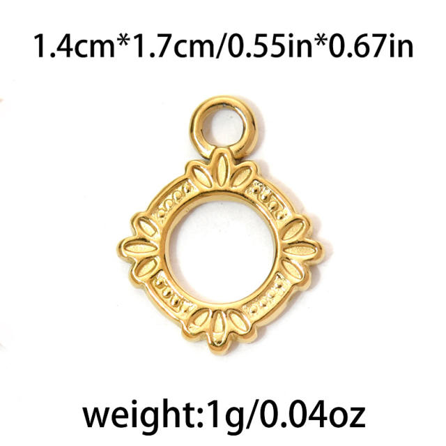 304 stainless steel geometric exquisite small flower sun fishtail gourd star  diy jewelry pendant