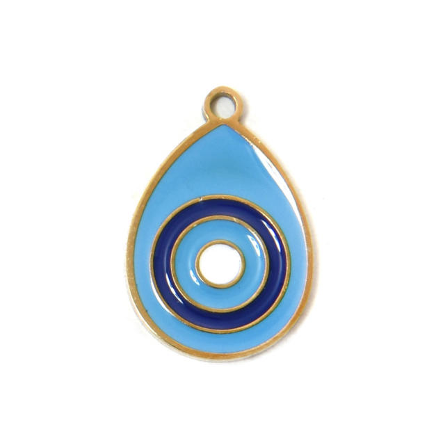 304 Stainless Steel Devil's Eye Oil Drop Palm Pendant DIY Necklace Accessories