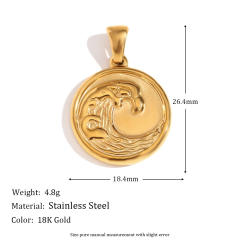Wave pendant-gold