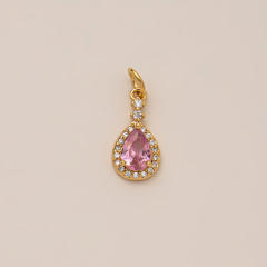 Pink water drop pendant
