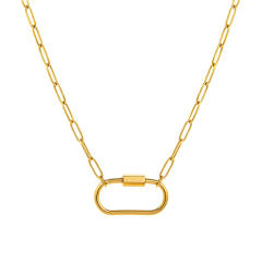 Paper clip large oval carabiner chain (gold)