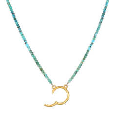 Green bead buckle ring chain