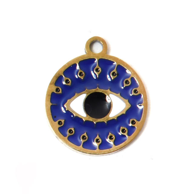 304 Stainless Steel Devil's Eye Oil Drop Palm Pendant DIY Necklace Accessories