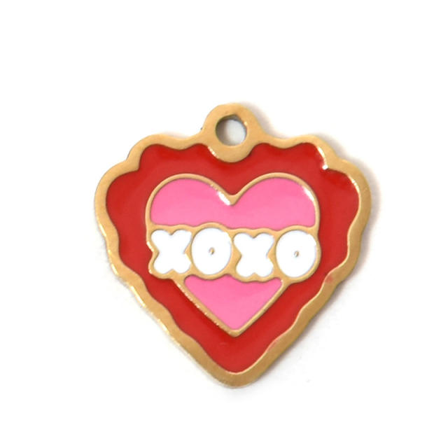 304 Stainless Steel Pink Love Love/MOM mother's Day DIY Accessories Pendant