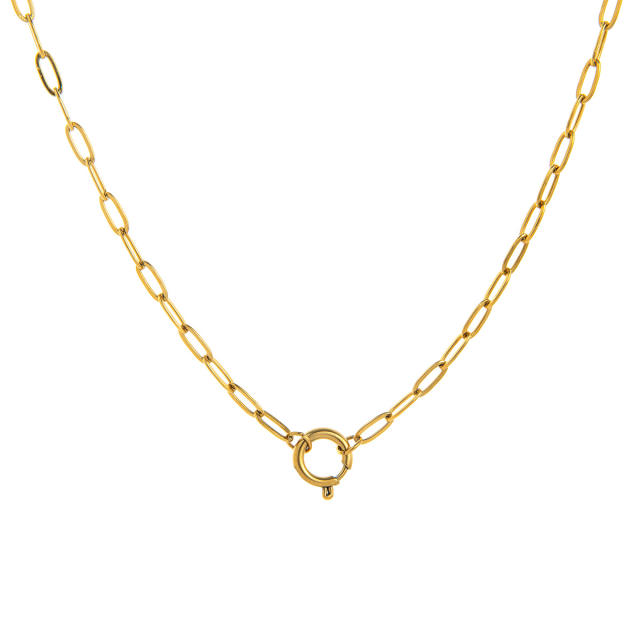 Stainless Steel DIY Pearl Shell Pendant Necklace Vacuum Plating 18K Gold