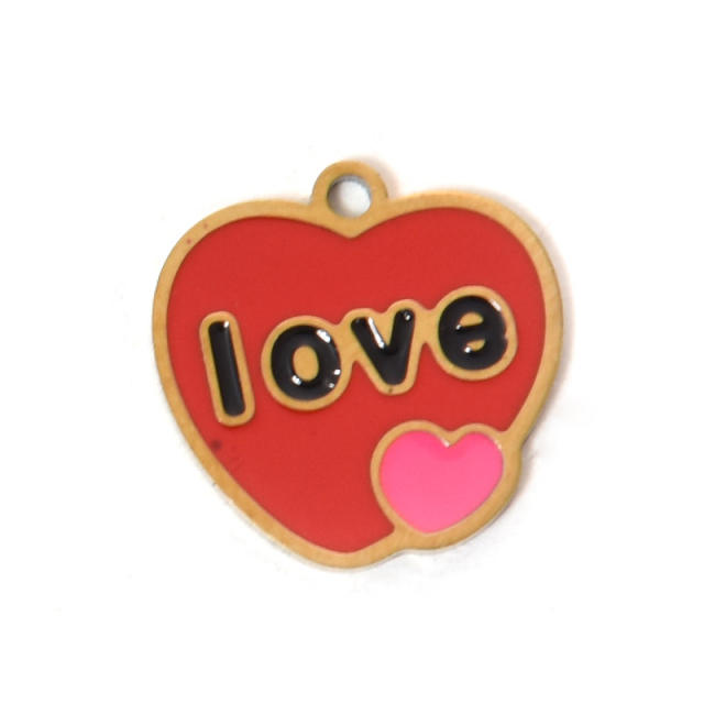 304 Stainless Steel Pink Love Love/MOM mother's Day DIY Accessories Pendant