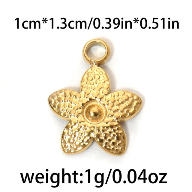304 stainless steel geometric exquisite small flower sun fishtail gourd star  diy jewelry pendant