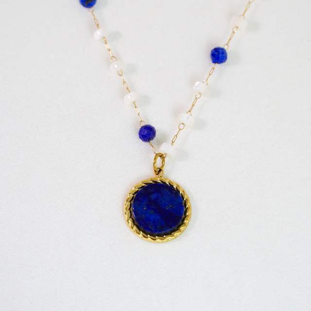 Natural Stone Stacked Stainless Steel 14K Gold Necklace High-grade Handmade Necklace