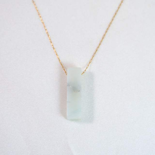 Natural Stone Stacked Stainless Steel 14K Gold Necklace Women's Simple High-end Handmade Necklace