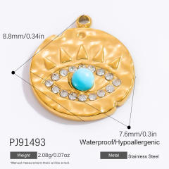 18KG blue enamel evil eye hasma hand diy charm stainless steel charms