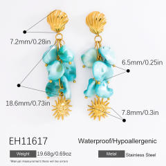Stainless Steel 18k Leopard Print Gold Earrings dangle earrings