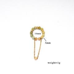 Natural stone bead stainless steel ear cuff chain stainless steel ear cuff
