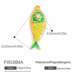 Color enamel heart flower diy jewelry charms stainless steel charms