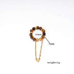 Natural stone bead stainless steel ear cuff chain stainless steel ear cuff
