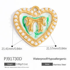 Color enamel heart flower diy jewelry charms stainless steel charms