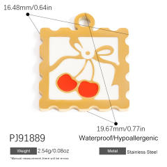 Color enamel heart flower diy jewelry charms stainless steel charms