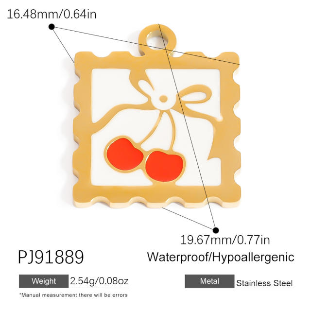Color enamel heart flower diy jewelry charms stainless steel charms