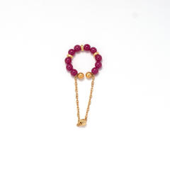 Natural stone bead stainless steel ear cuff chain stainless steel ear cuff