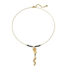 Black Bead Four-leaf Clover Stainless Steel necklace collection