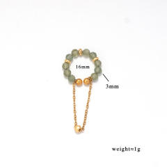 Natural stone bead stainless steel ear cuff chain stainless steel ear cuff