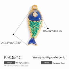 Color enamel heart flower diy jewelry charms stainless steel charms