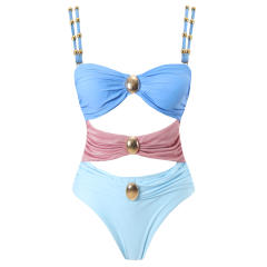 Blue pink swimsuit