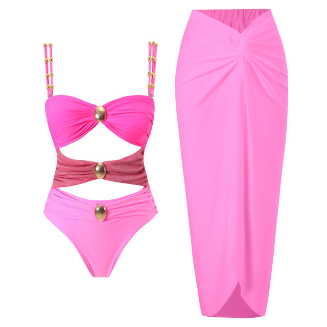 New Split Two-piece Bikini Swimsuit Women's Tight Slimming Chiffon Skirt Swimwear suit